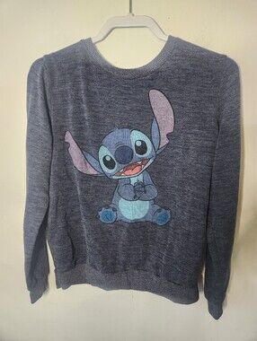 Disney Womens Stitch Long Sleeve Top Size Small